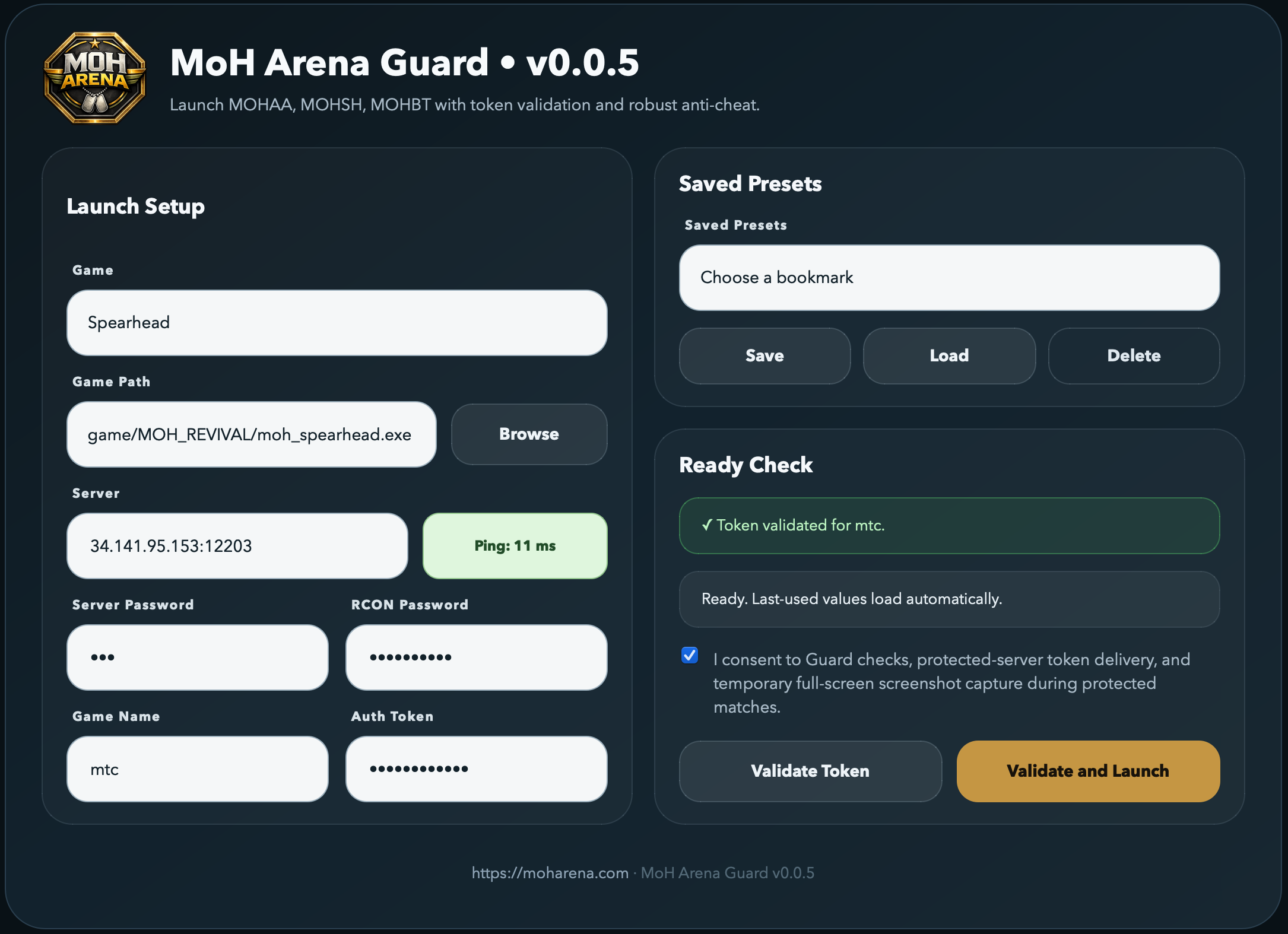 MoH Arena launcher preview